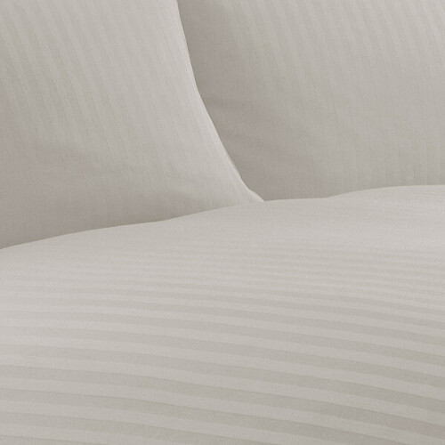 Charlotte Thomas Satin Stripe 1/2" 200 Thread Count Duvet Cover Set, Ivory, Single 2