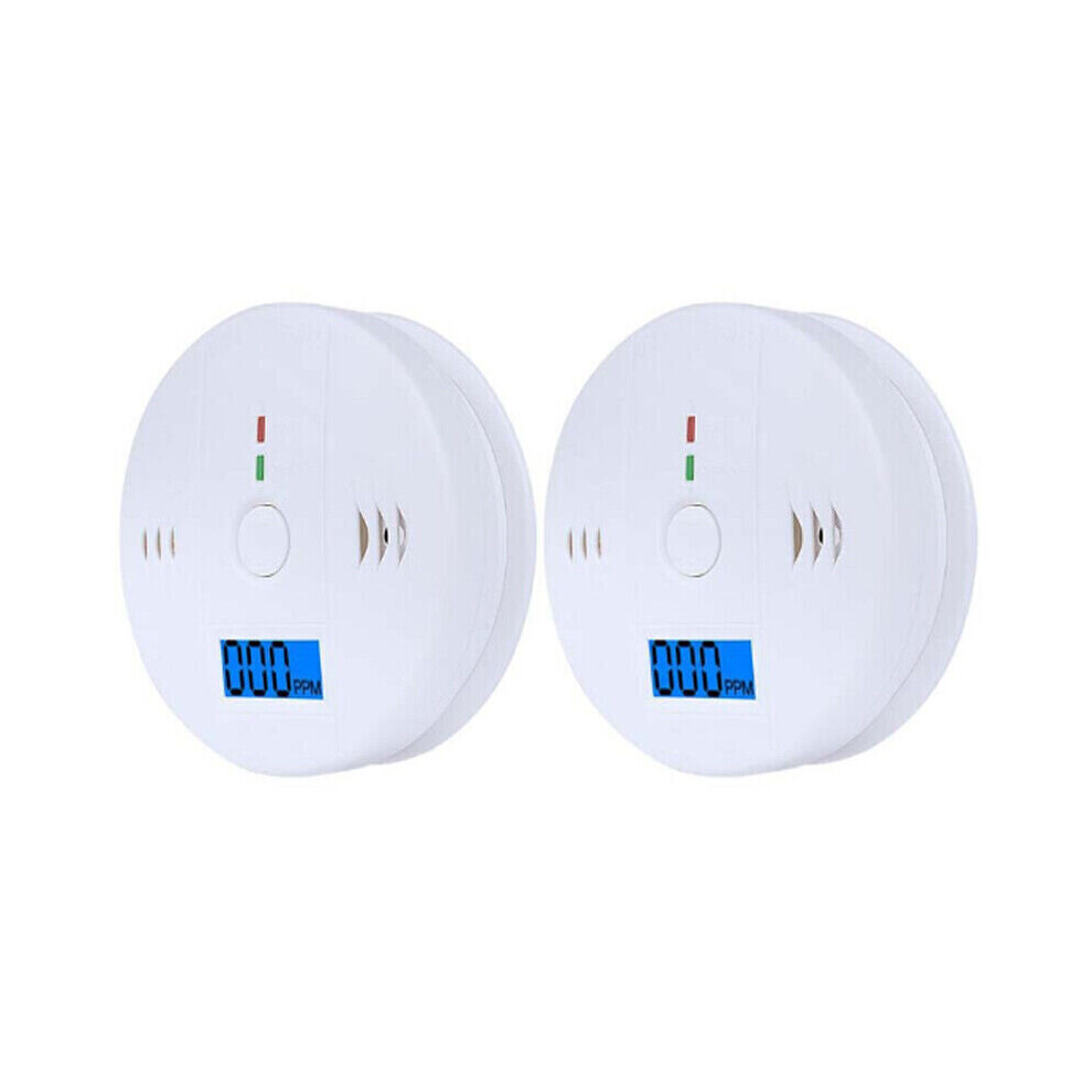 2PCS LCD-Carbon-Monoxide Warning Alarm CO Detector Smoke Poisoning Gas Sensor