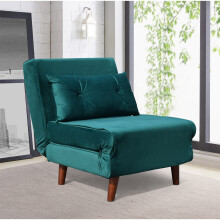 (Green) Sofa Bed Chair Velvet Fabric Sleeper Chair