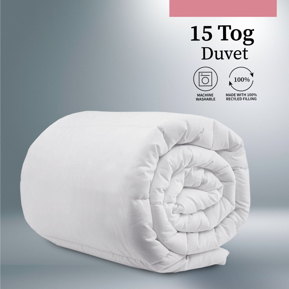 (15 Tog, King) Luxury Duvet Quilt Tog 4.5 10.5 13.5 15 Hotel Quality Fluffy Soft Warm Anti Allergy Summer Duvets Single Double King Sizes