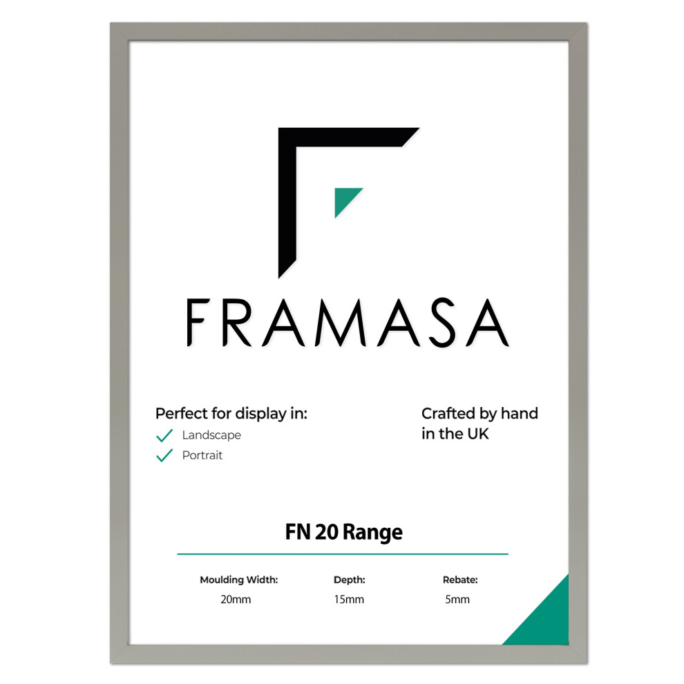 (Grey, 20x18 Inch) Thin Matt Picture Photo Frames, Flat Profile Art Poster Frames Black, White, Walnut & Grey Thin Photo Frames-image-OPC-P6G2GGF-NEW