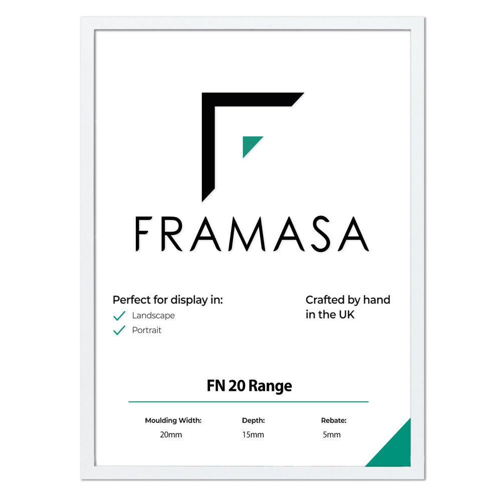 (White, 22x16 Inch) Thin Matt Picture Photo Frames, Flat Profile Art Poster Frames Black, White, Walnut & Grey Thin Photo Frames-image-OPC-P6G2G8R-NEW