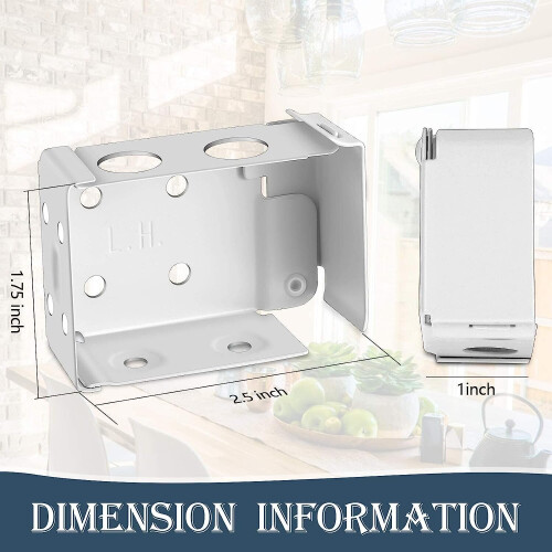 2.5" Low Profile Box Blind Mounting Brackets, White (4) 2