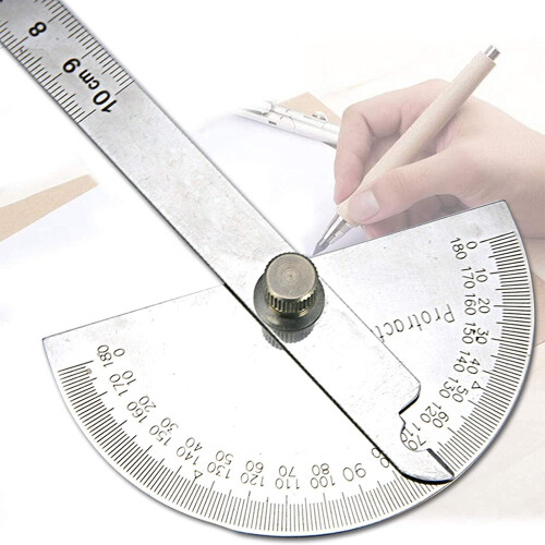 Protractor 0-180 degree stainless steel goniometer precision craftsman 2