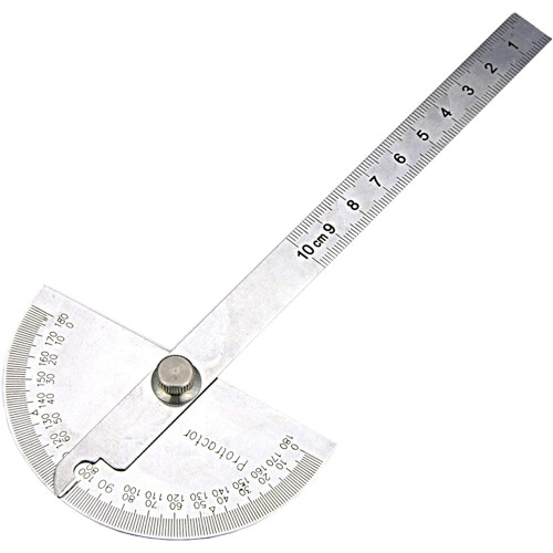 Protractor 0-180 degree stainless steel goniometer precision craftsman