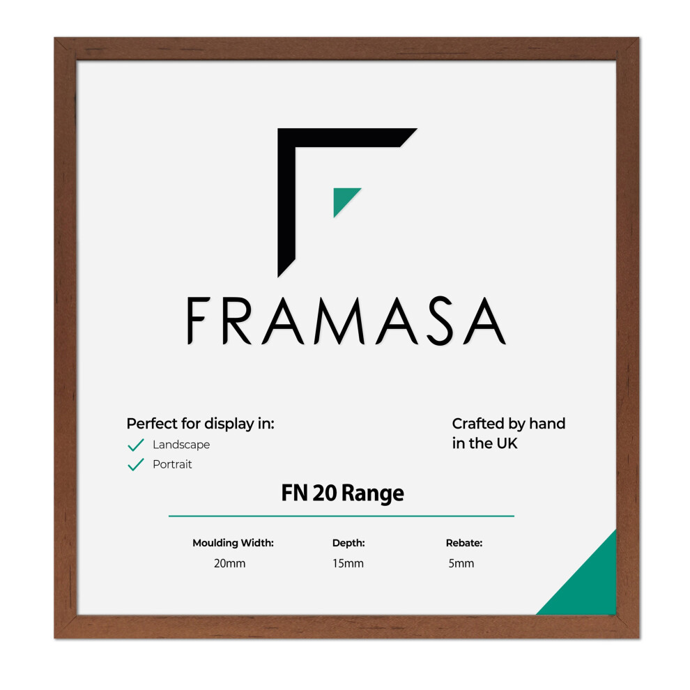 (Walnut, 8x8 Inch) Thin Matt Picture Photo Frames, Flat Profile Art Poster Frames Black, White, Walnut & Grey Thin Photo Frames-image-OPC-P6G2GDC-NEW