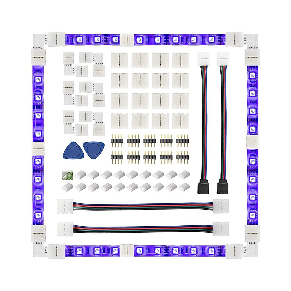 Connector 4 Pin 10Mm Solderless Rgb Strip Connector For 5050 Smd - Gapless ,L Shape Light 4762381729616