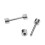 1 Pair of Men's Barbell Titanium steel Ear Studs Earrings 3mm Silver 2