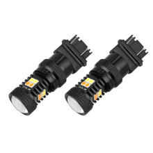 Lot de 2 ampoules LED bicolores T25 3157 P27/7W 3030 16 LED Canbus pour feu de stop de voiture, clignotant, blanc