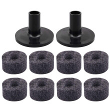 Lot de 8 supports de cymbales avec rondelles en feutre de 25 mm + 2 manchons de cymbales de remplacement pour kit de batterie d'étagère