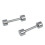 1 Pair of Men's Barbell Titanium steel Ear Studs Earrings 3mm Silver 1