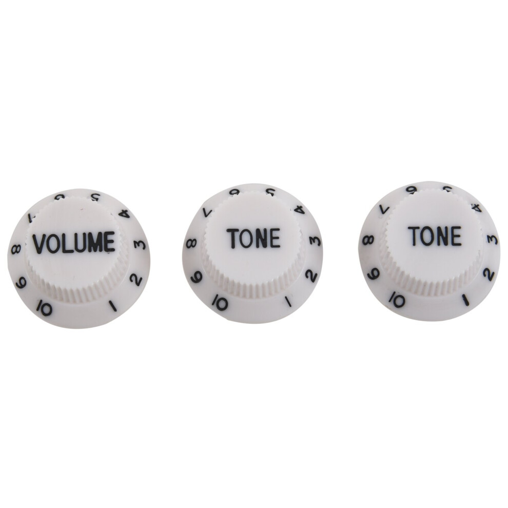 White Black 1 Volume&2 Tone Guitar Control Knobs For Strat Style Guitar