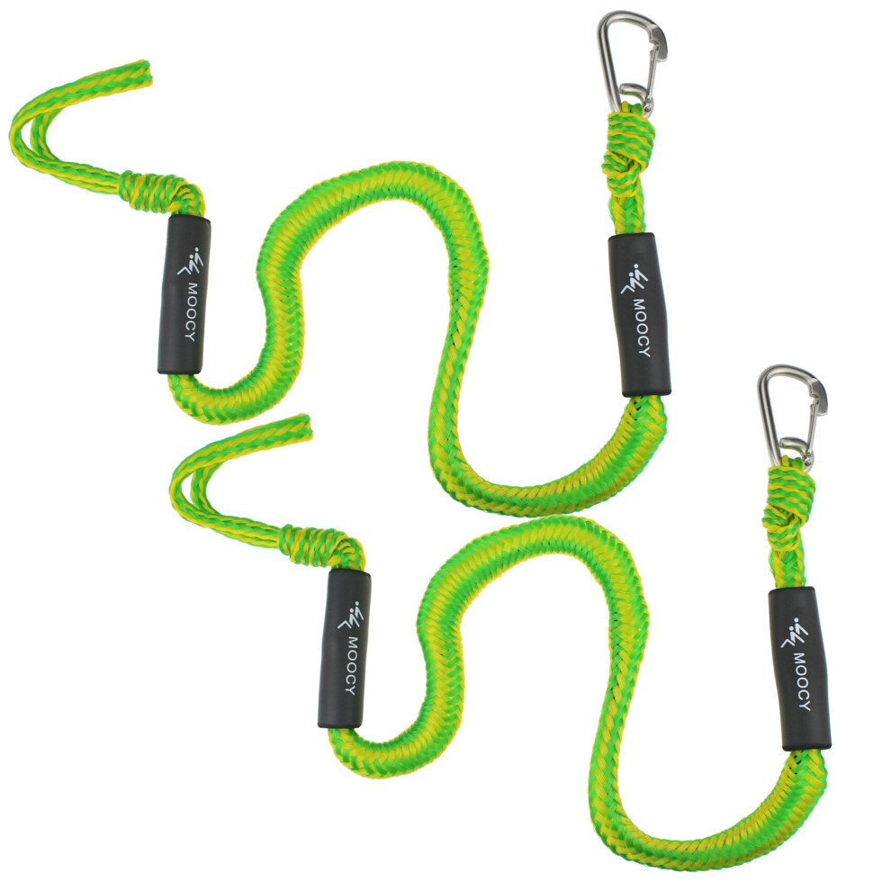 Lot de 2 cordes d'amarrage élastiques pour bateau avec crochet, accessoires pour bateaux, ponton, jet, WaveRunner, kayak