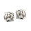 1 Pair Fashion Ear Stud Earring White+Silver 1