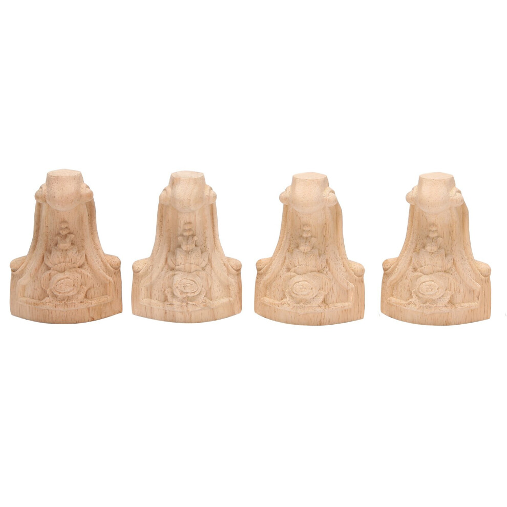 4Pcs 10X6cm European Style Solid Wood Carved Furniture Foot Legs Tv Cabinet Feets 4762381733477