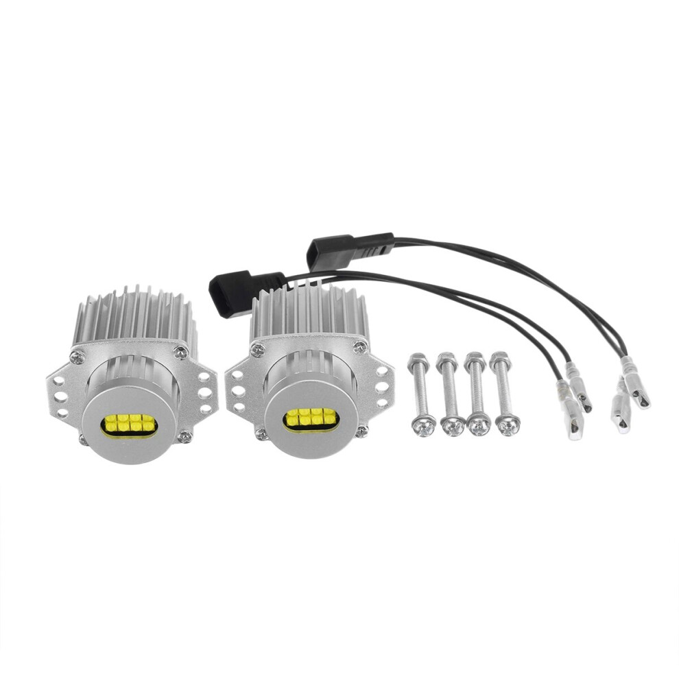 Lot de 2 ampoules de phares à LED Angel Eyes CANbus 80 W sans erreur pour  E90 E91 Série 3 2005-2008 Super White
