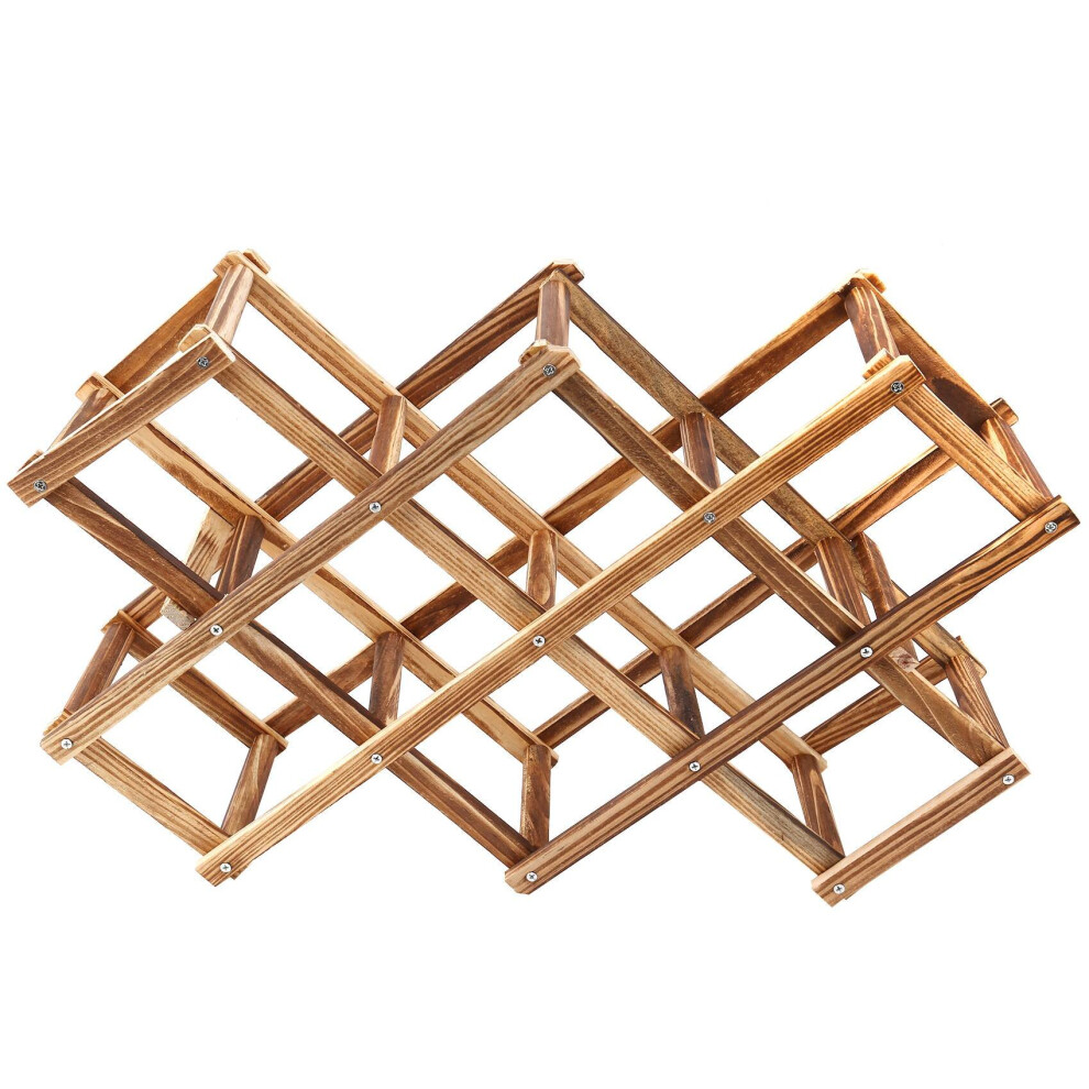 Wooden Red Wine Rack 10 Bottle Holder Mount Bar Display Shelf Folding Wood Wine Rack Alcohol Care Drink Bottle Holders-image-OPC-PBPQ5NY-NEW