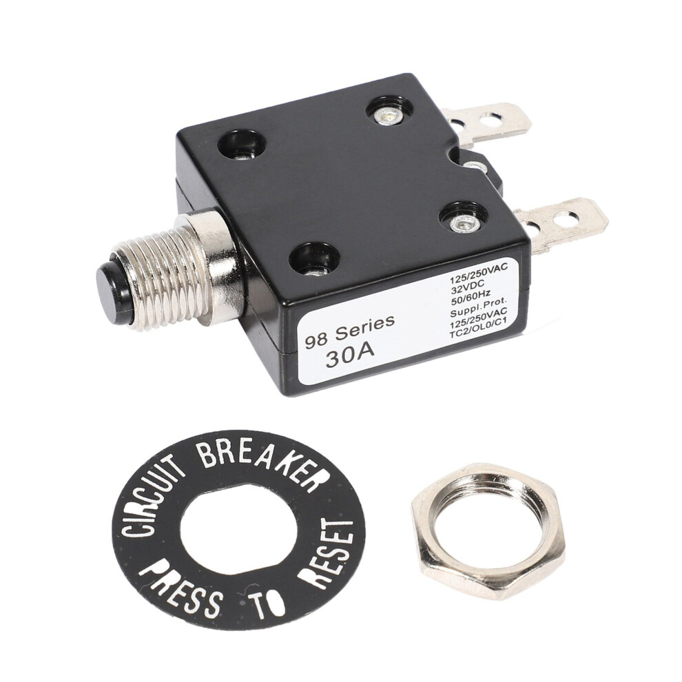 30A 125/250Vac 50Vdc Circuit Thermal Breaker Thermal Protector For Generator 4762381733569