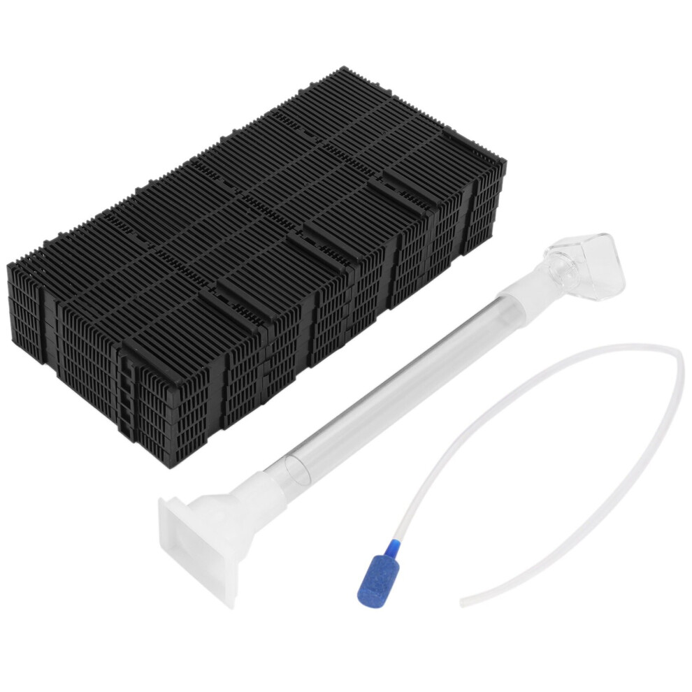 20 Pcs Black Plastic Aquarium Undergravel Filter + Air Line Hose + Tube 