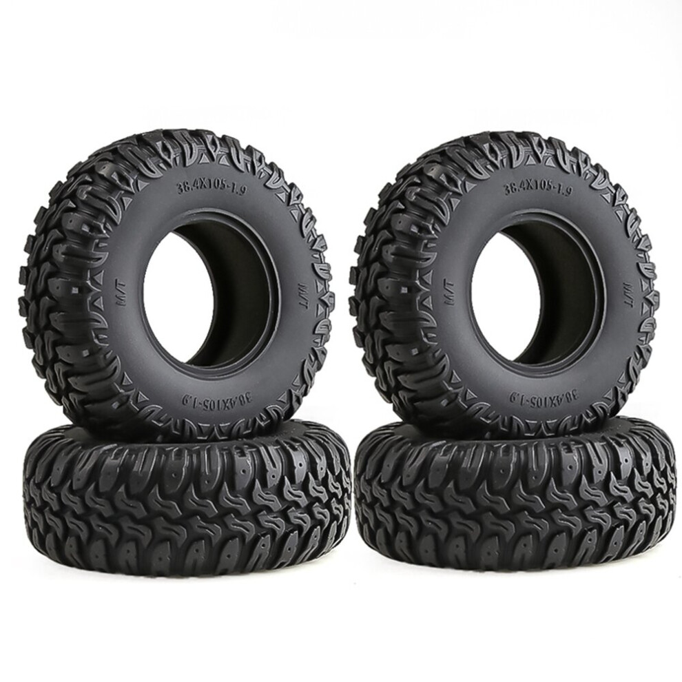4Pcs 105Mm 1.9 Rubber Tires Wheel Tyres For 1/10 Rc Crawler Car Trx4 D90 Axial Scx10 Ii Iii Redcat 4761978955360