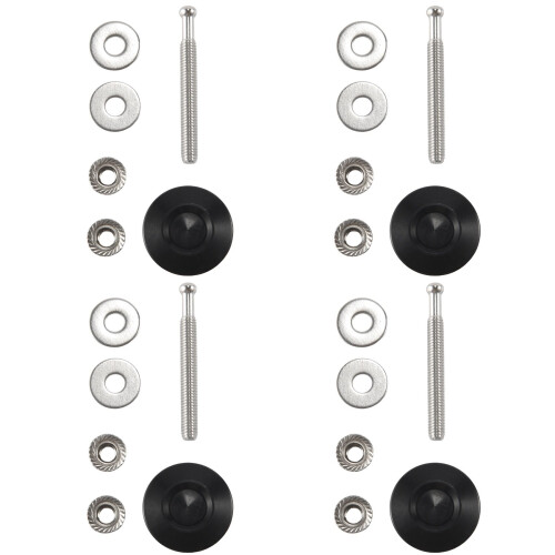 4X Push Button Quick Release Car Hood Latch Pin Lock Bumper Clip Black