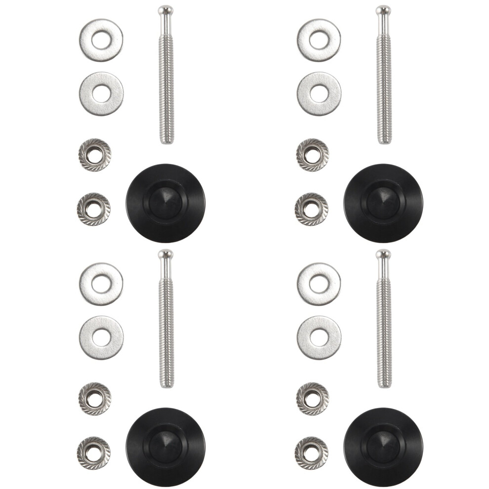 Tlily Black 4X Push Button Quick Release Car Hood Latch Pin Lock Bumper Clip