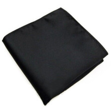 Mouchoir de poche pour homme, couleur unie, carré, pour fête de mariage (noir)