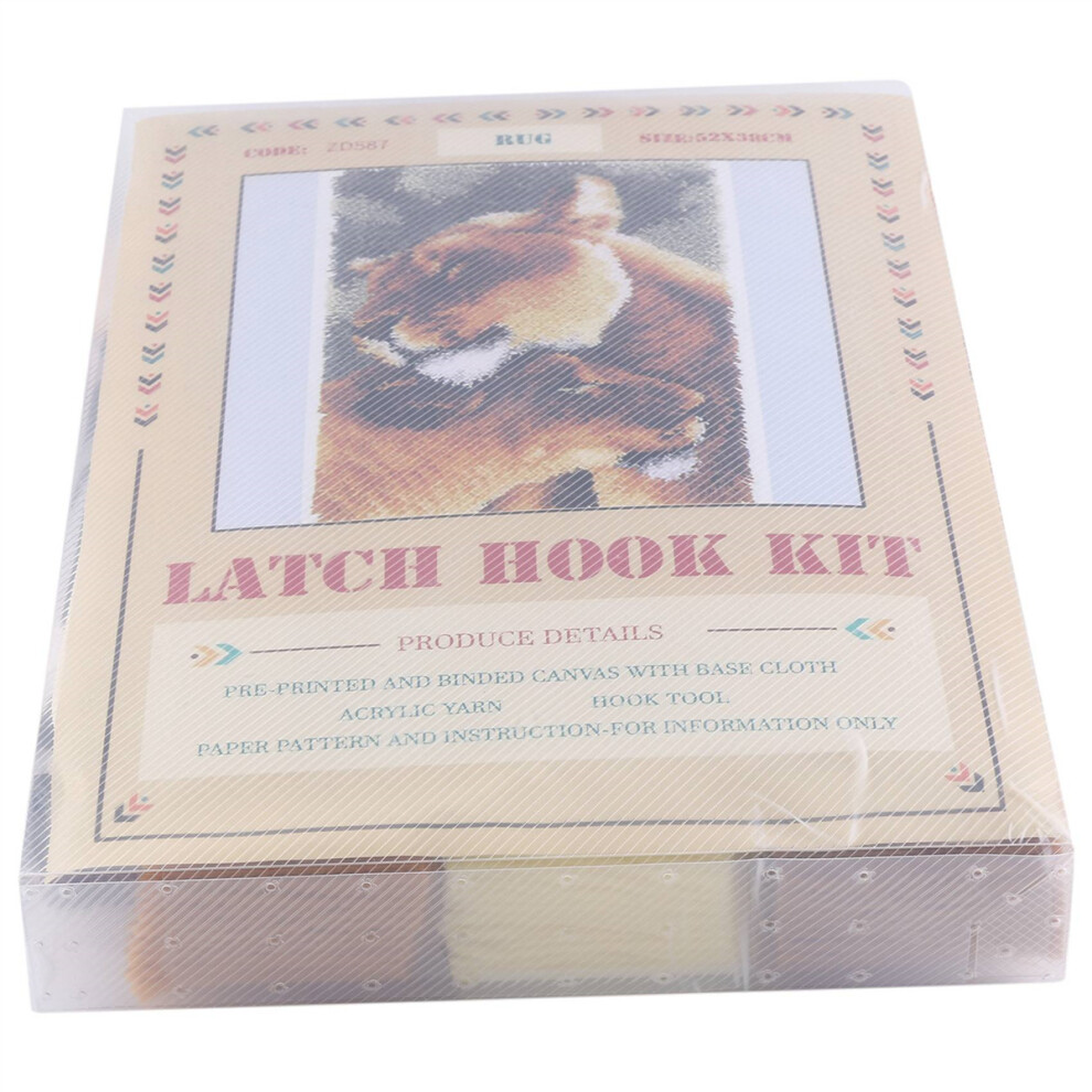 Latch Hook Kits Rug Making Kits DIY /Adults with Canvas Pattern Animals Carpet Embroidery 2 Lion