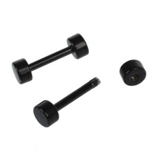 1 paire de boucles d'oreilles à tige en acier titane pour homme 3 mm Noir