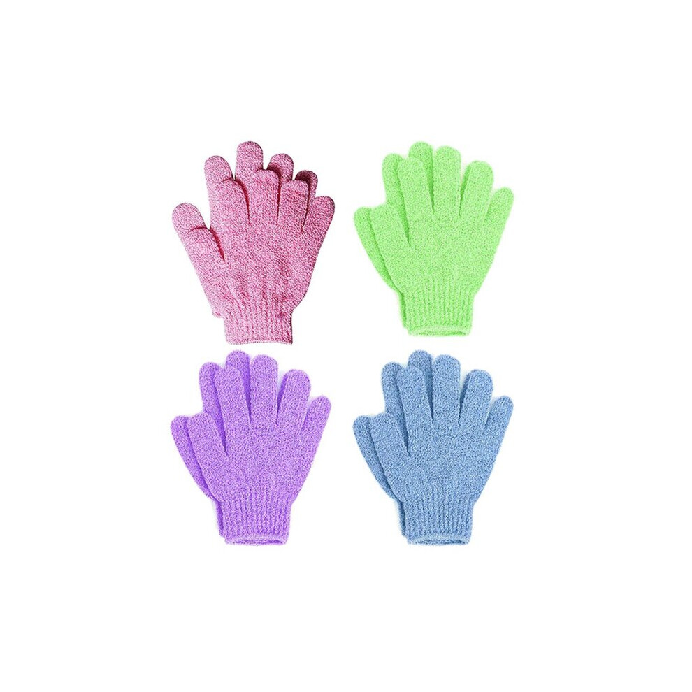 4 Pair Shower Bath Gloves Exfoliating Wash Skin Spa Massage Body Scrubber Cleaner
