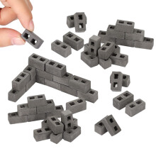 Lot de 60 blocs de béton à l'échelle 1/12, mini briques en béton, accessoires d'aménagement paysager