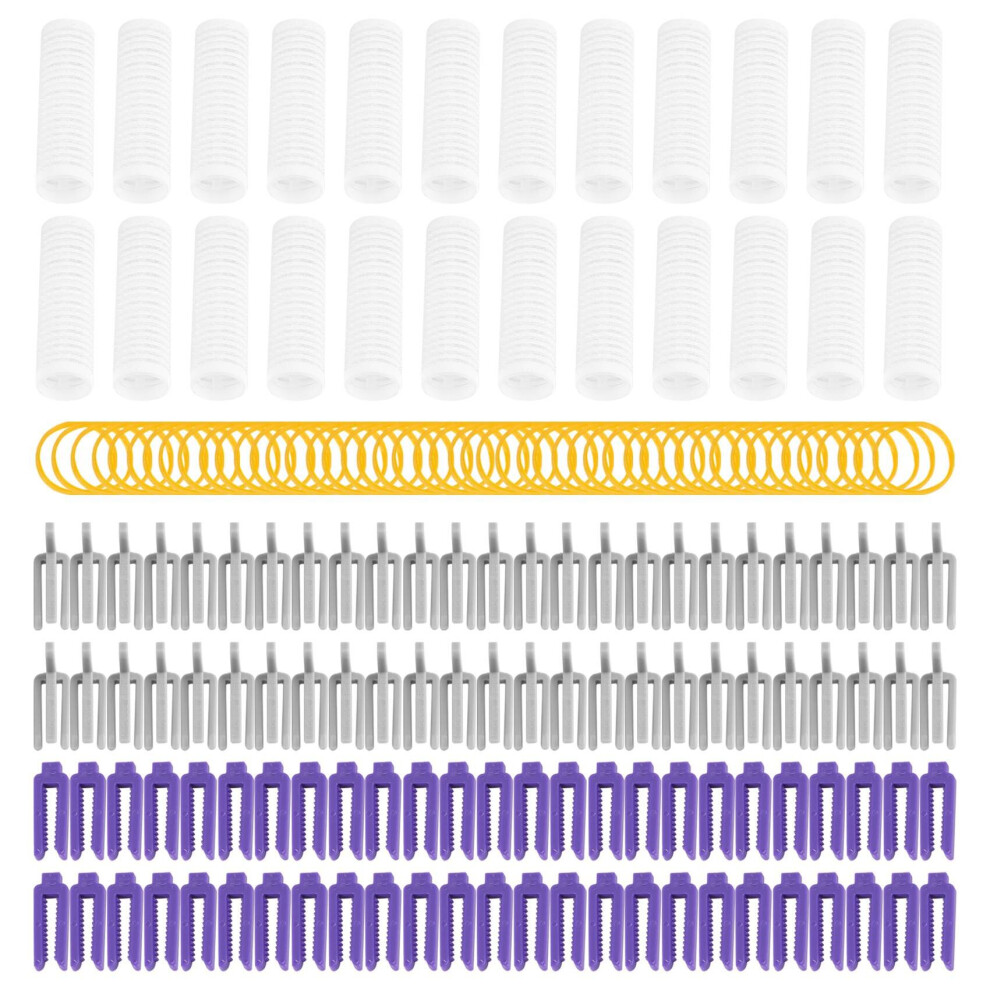 Tlily Big Size 24Pcs/Set Nylon Hook & Loop Hair Rollers Set Hair Perm Rods Bars Curlers With Clips & Rubber Bands
