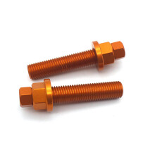 Boulon de réglage de chaîne de blocs d'essieu arrière pour SXF EXCF 125 150 250 350 450 530 690 990 1190 (Orange)