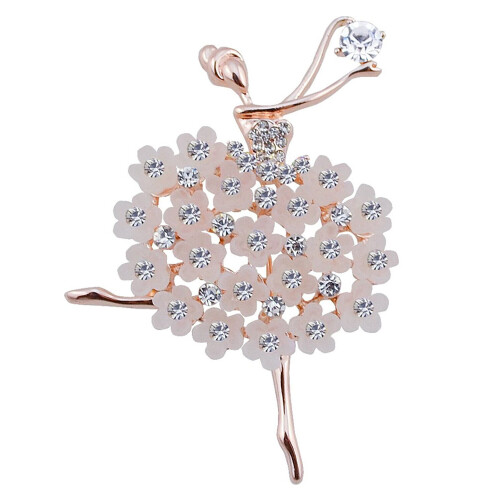 Broche décorative en strass pour pull et manteau