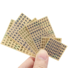 6 Blatt kleine 0,12 Zoll Alphabet Zahlen Aufkleber Glitter Legierung selbstklebende Buchstaben Aufkleber Gold Silber (3mm)