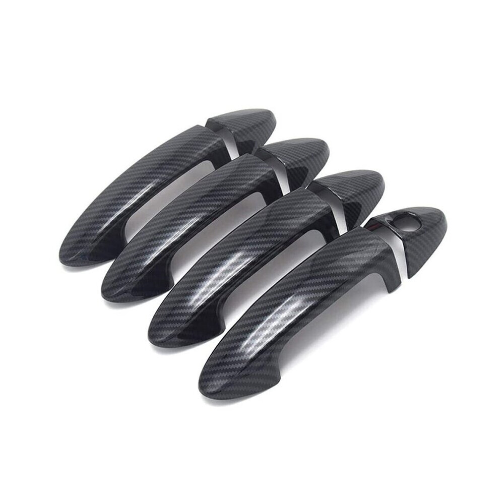 Car Exterior Door Handle Cover Sticker For Fiesta 2009 2010 2011 2012 Accessories, Carbon Fiber 4761978935218