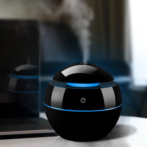 Portable Ultrasonic USB Humidifier & Diffuser with LED Night Light, Aromatherapy Oil Diffuser, Black 2