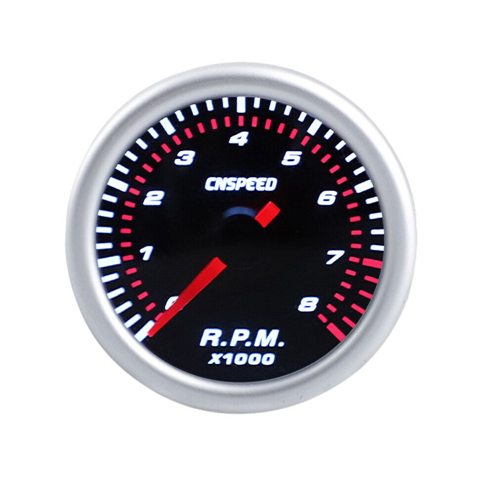 2Inch 52Mm Auto Car Tachometer Tacho Gauge 0-8000 Rpm 12V Universal Car Motor Led Meter Pointer Rpm White 4761978929446