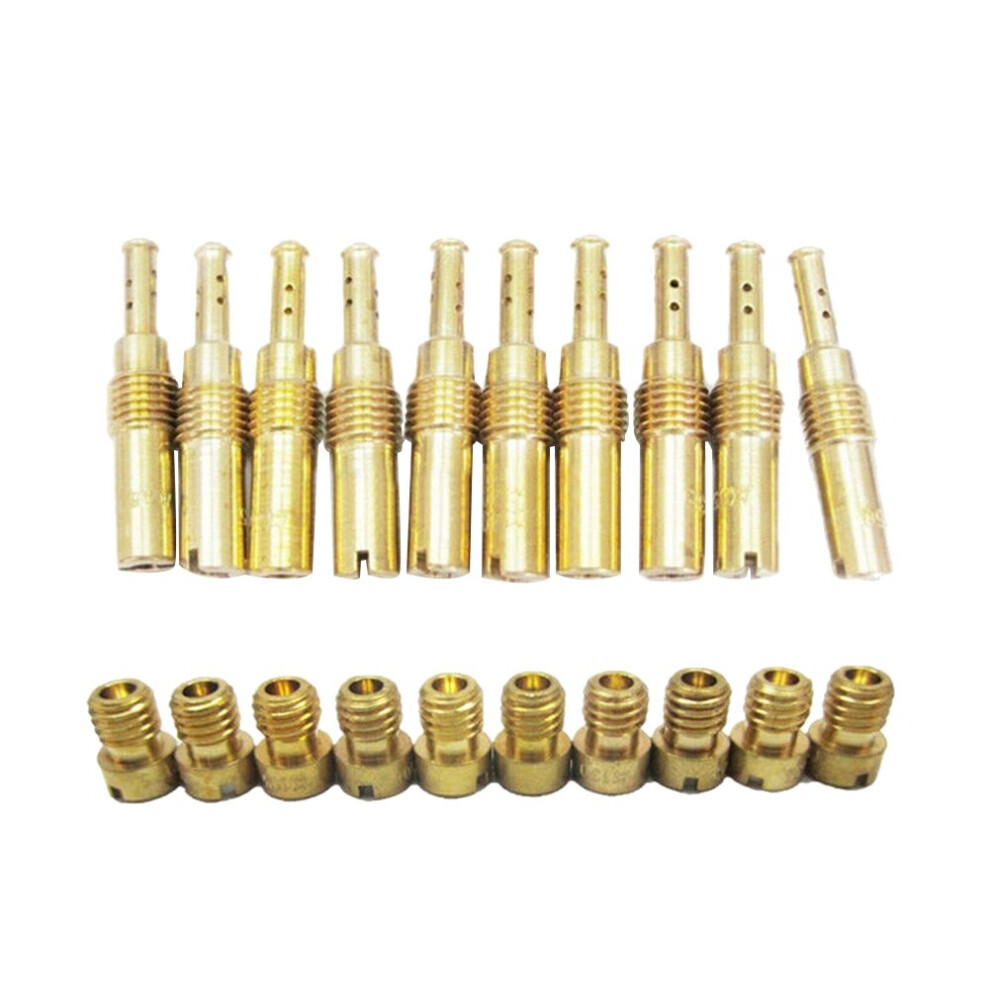 10Pcs Carburetor Main Jet Kit & 10Pcs Slow/Pilot Jet For Pwk Cvk Pwm Ksr Motorcycle Carburetor 4761978933658