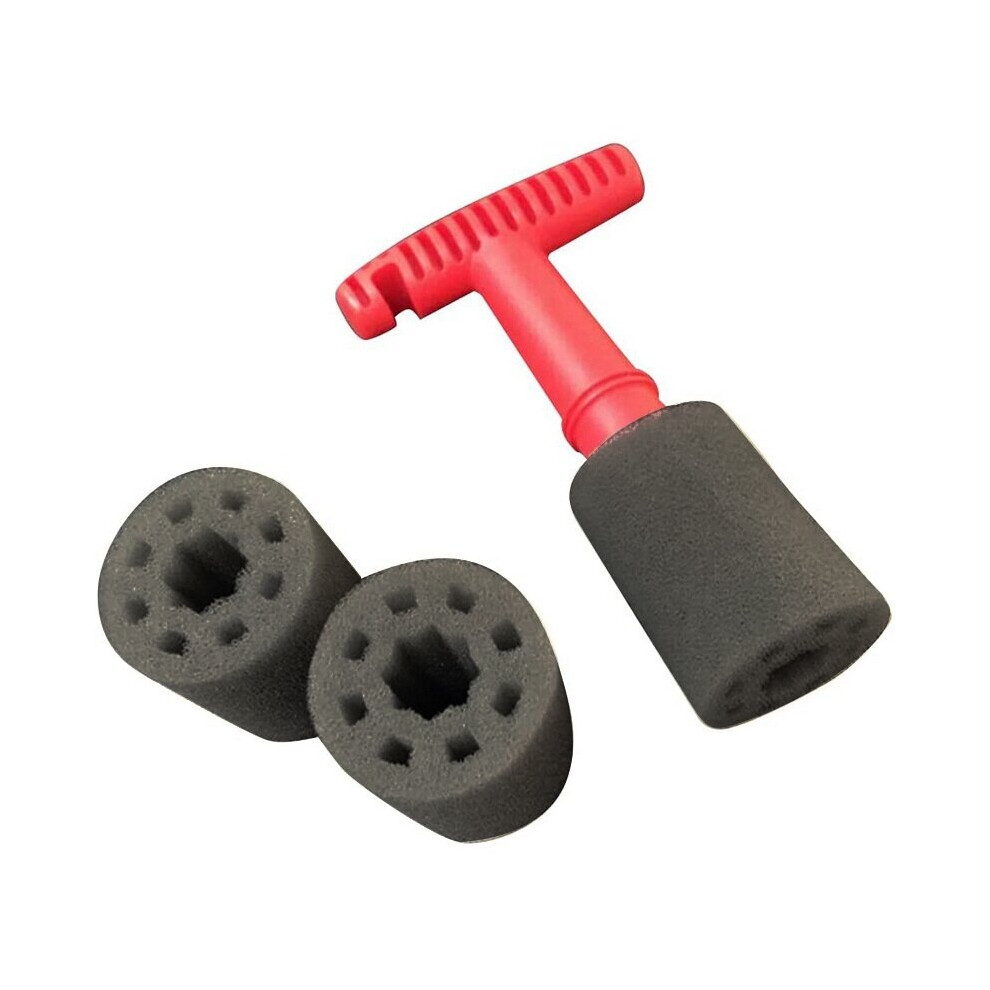 Car Wash Embedded Tire Screw Brush Lug Nut Wheel Cleaning Tools With 3 Extra Sponges 4762381725632
