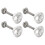4X Quick Release Push Hood Latch Button Car Pin Lock Bumper Clip Latches Silver 1