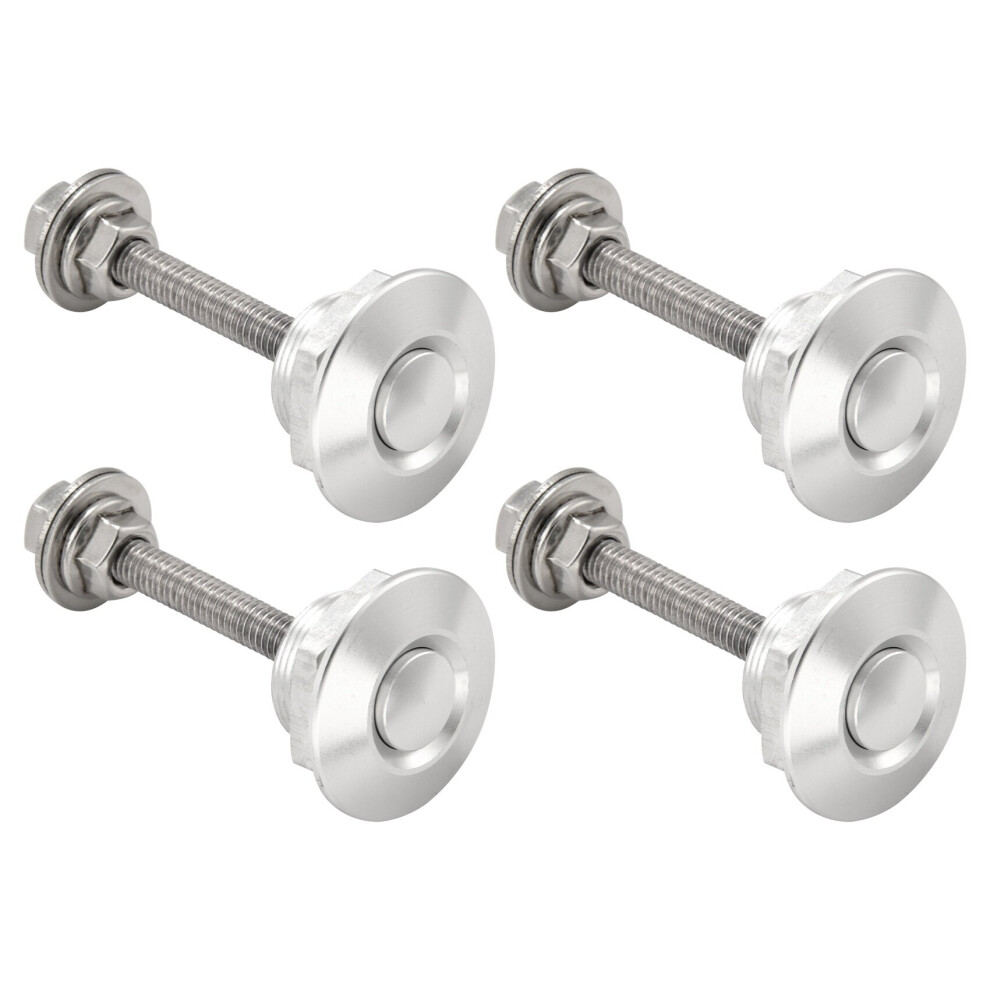 4X Quick Release Push Hood Latch Button Car Pin Lock Bumper Clip Latches Silver 4762381718092