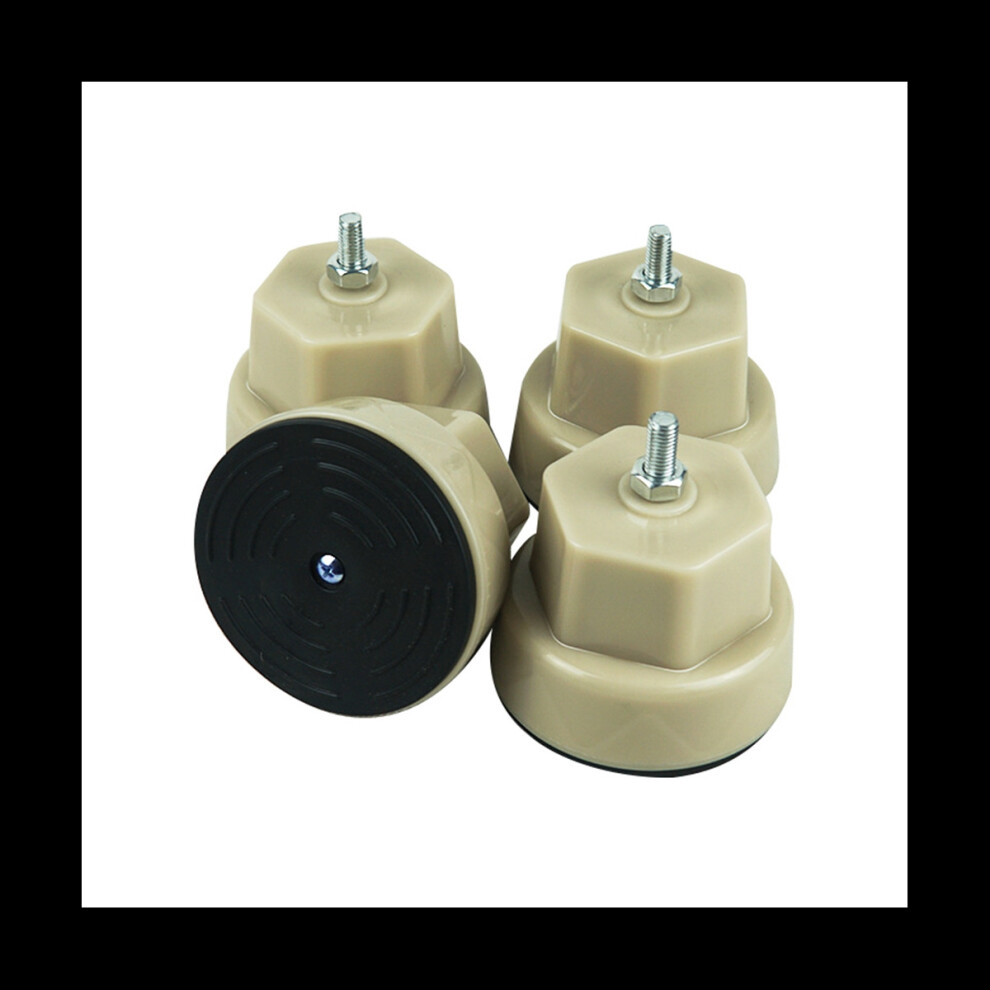 Lot de 4 coussinets anti-vibrations pour machine à laver, tapis de pieds anti-bruit, support de réduction du bruit, champagne