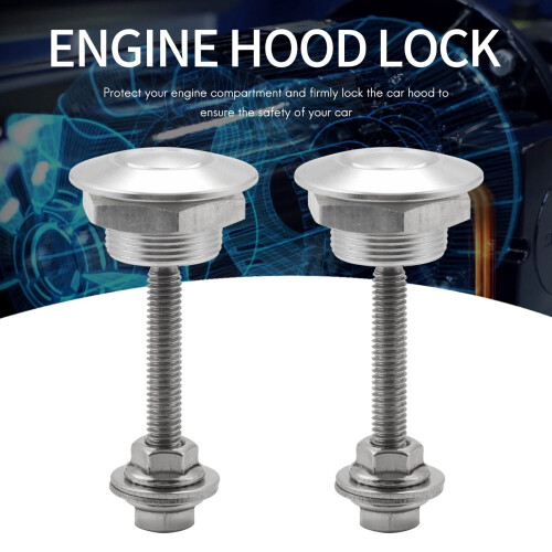 4X Quick Release Push Hood Latch Button Car Pin Lock Bumper Clip Latches Silver 1