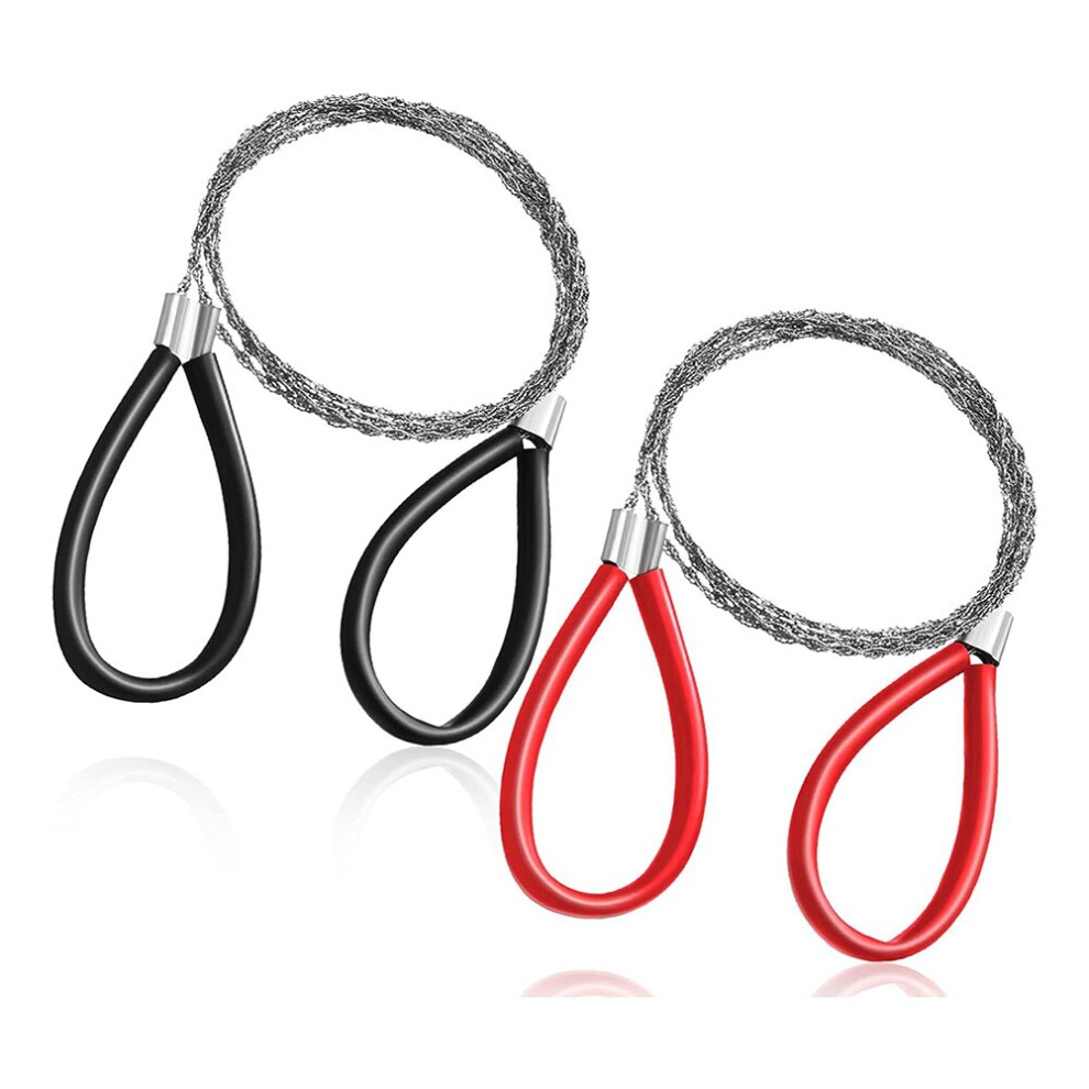 2 Pcs PVC Pipe Cable Saw Stainless Steel Wire Saw Hand Pocket String Rope Saw Emergency Wire Saw Cutting Tool