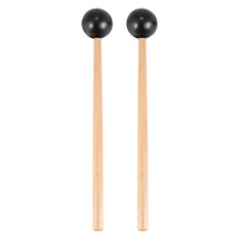 2Pcs Soft Rubber Head Sticks Wood Handle Mallets for Glockenspiel Xylophone Music Instruments Parts Black