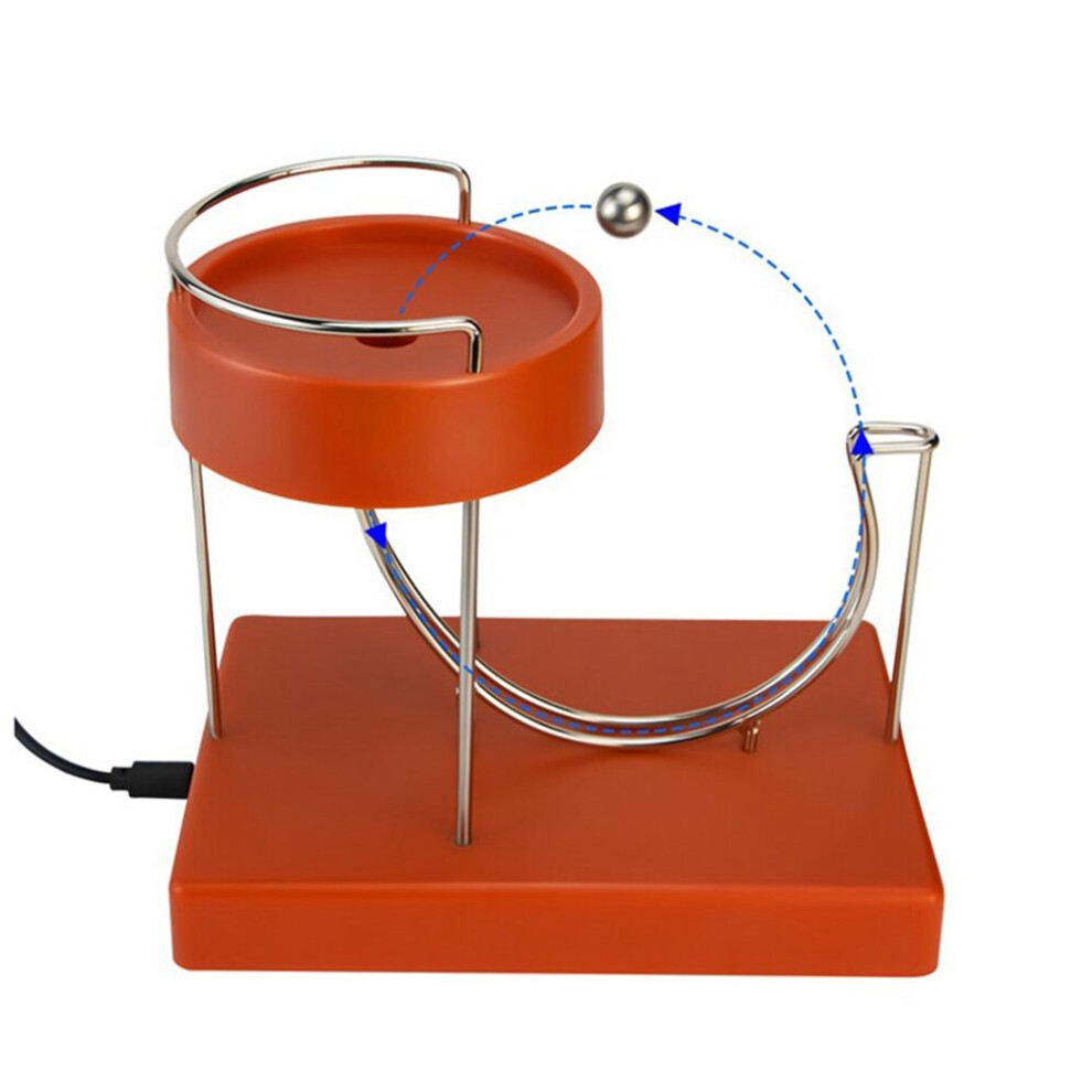 Kinetic Art Movement Machine Kinetic Art Motion Inertial Metal Automatic Jumping Table Toy Orange Red