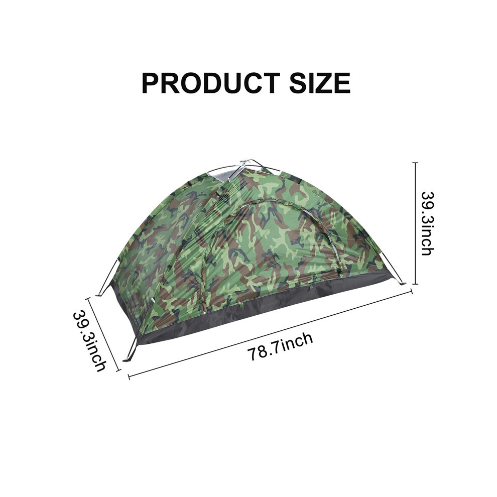 Tente de camping portable d'extérieur pour 1 personne, randonnée en plein air, voyage, camouflage, camping, sieste