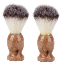 2Pcs Hair Men'S Shaving Brush Men Facial Beard Cleaning Appliance Shave Tool Brush with Wood Handle for Men