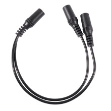28cm 3.5mm Female to Dual Female Y Splitter Stereo Audio Cable Black